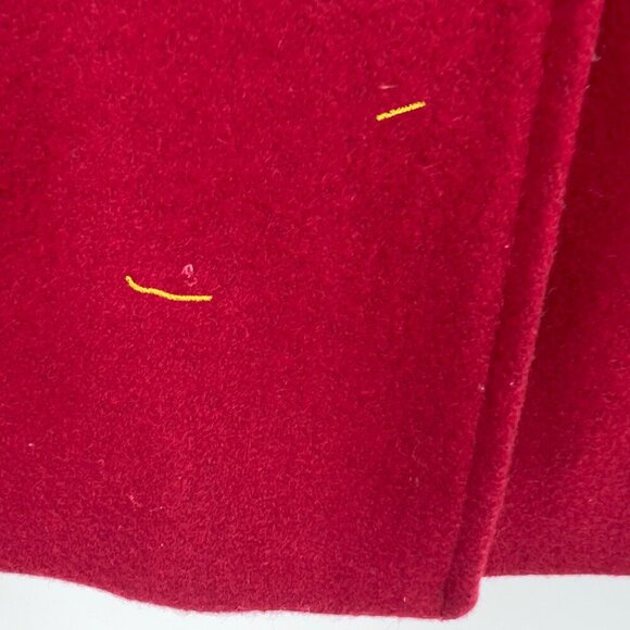 Steve Madden Red Wool Blend Double-Breasted Peacoat Jacket Women’s Size L - Picture 11 of 14
